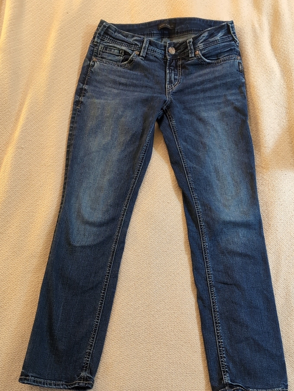 Silver Jeans Women's Skinny Dark Blue Stretch Denim - Elyse